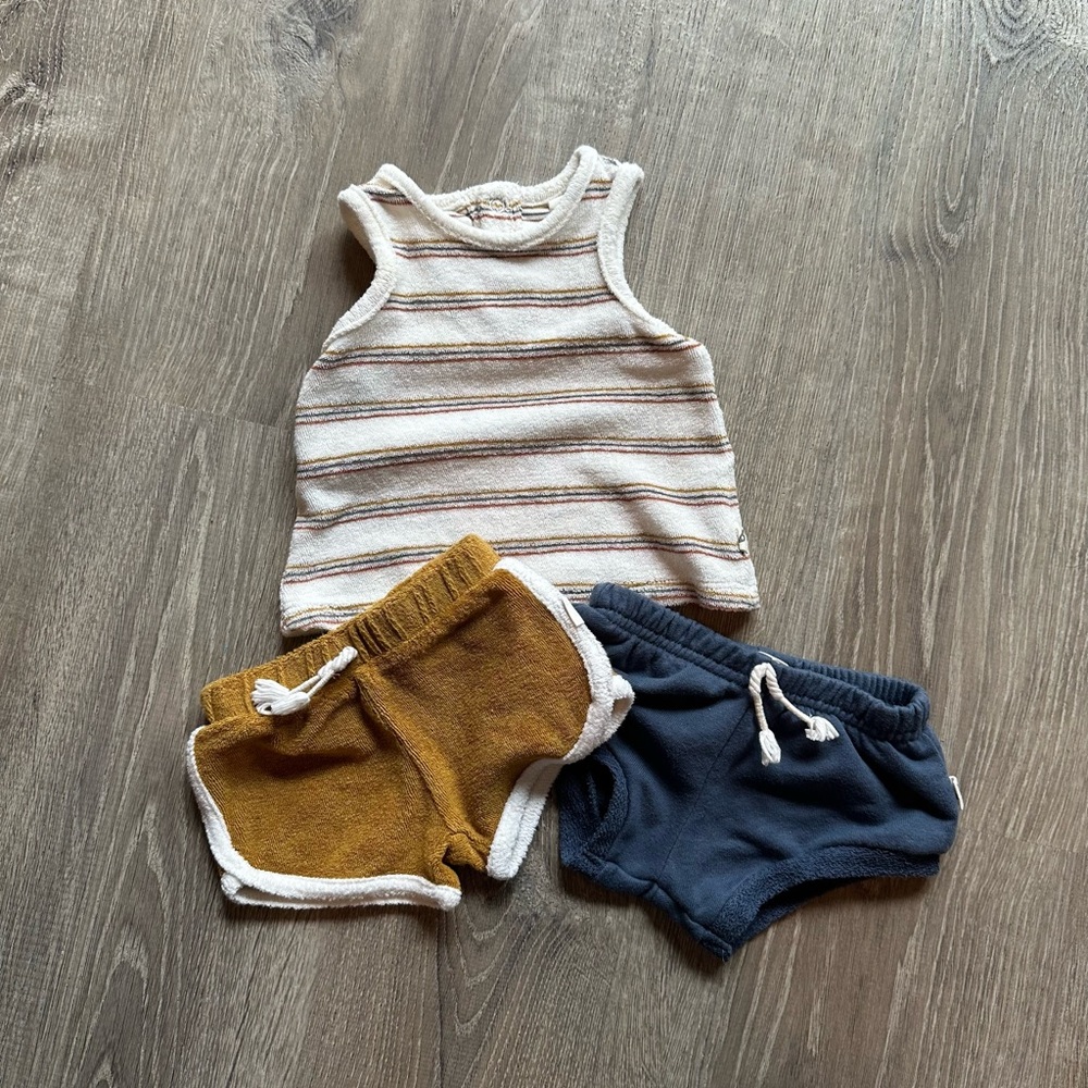 Baby Boy 0-6 Months Easy Peasy Tank + Shorts Set
